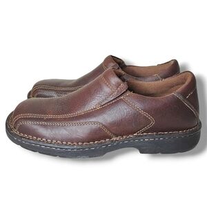 GBX McCartney Men’s Leather Loafers Shoes Brown Slip On 9D Y2K Square Toe Retro